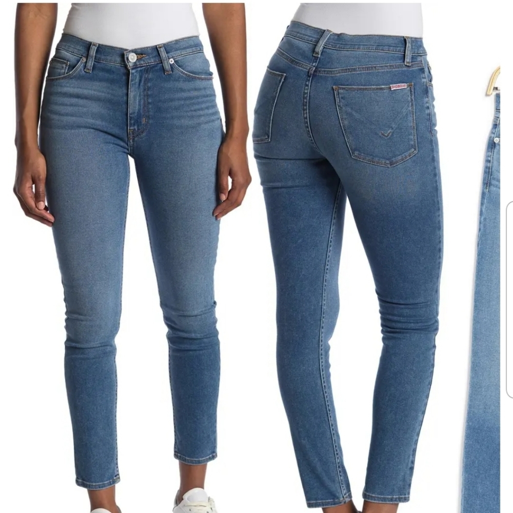 Hudson Blair High Rise Super Skinny Ankle Jeans High Waisted Light Wash 27
